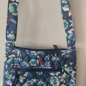 Vera Bradley Navy Blue Floral Quilted Crossbody Bag